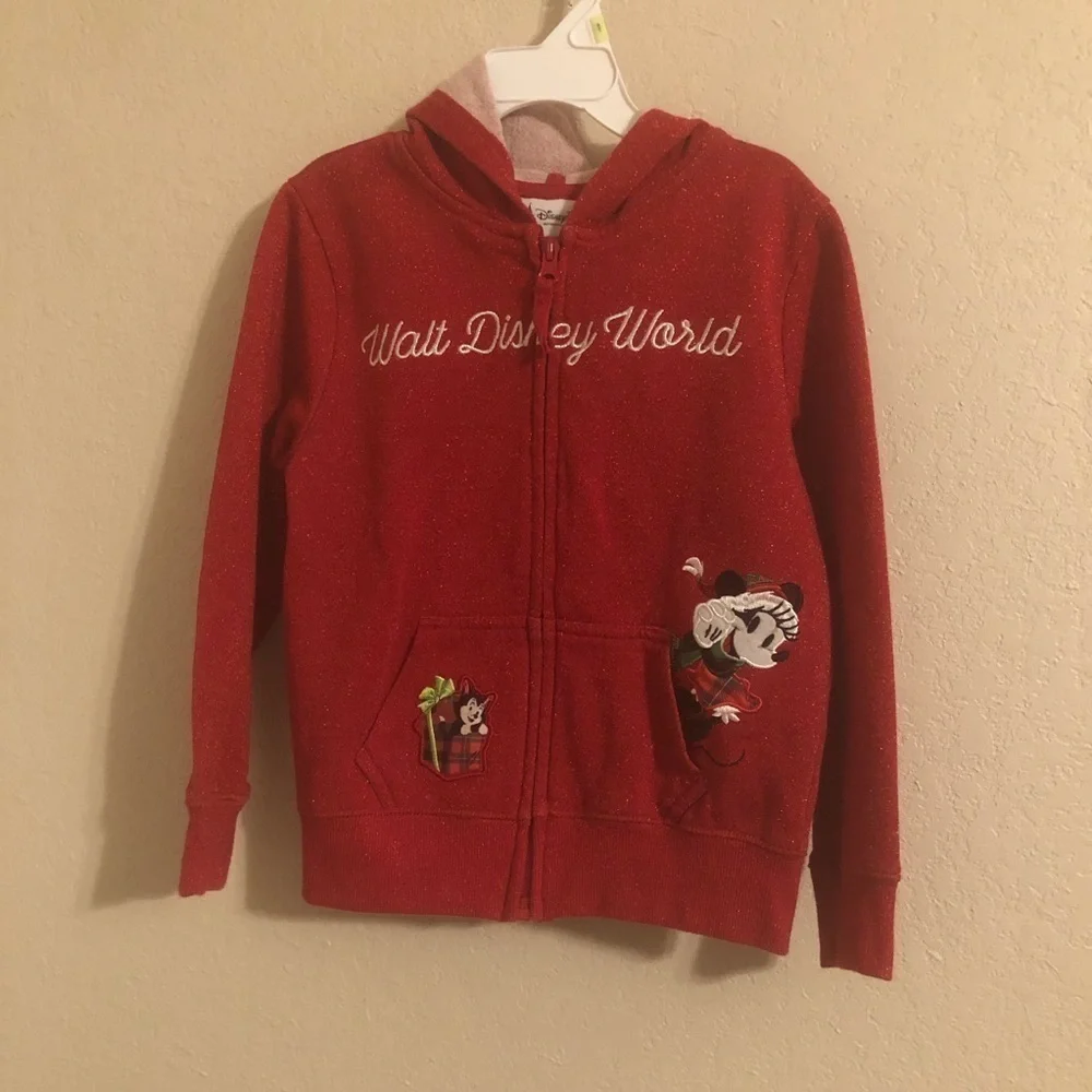 Disney World Parks Minnie Red christmas girl Hoodie jacket